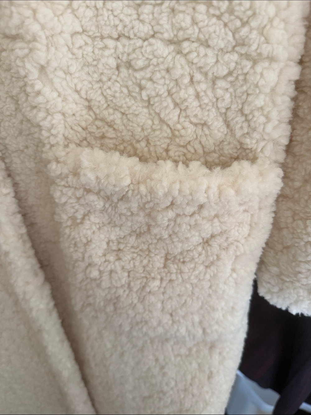 Reformation Cream Sherpa Teddy Long Coat Oversized L - Picture 3 of 6